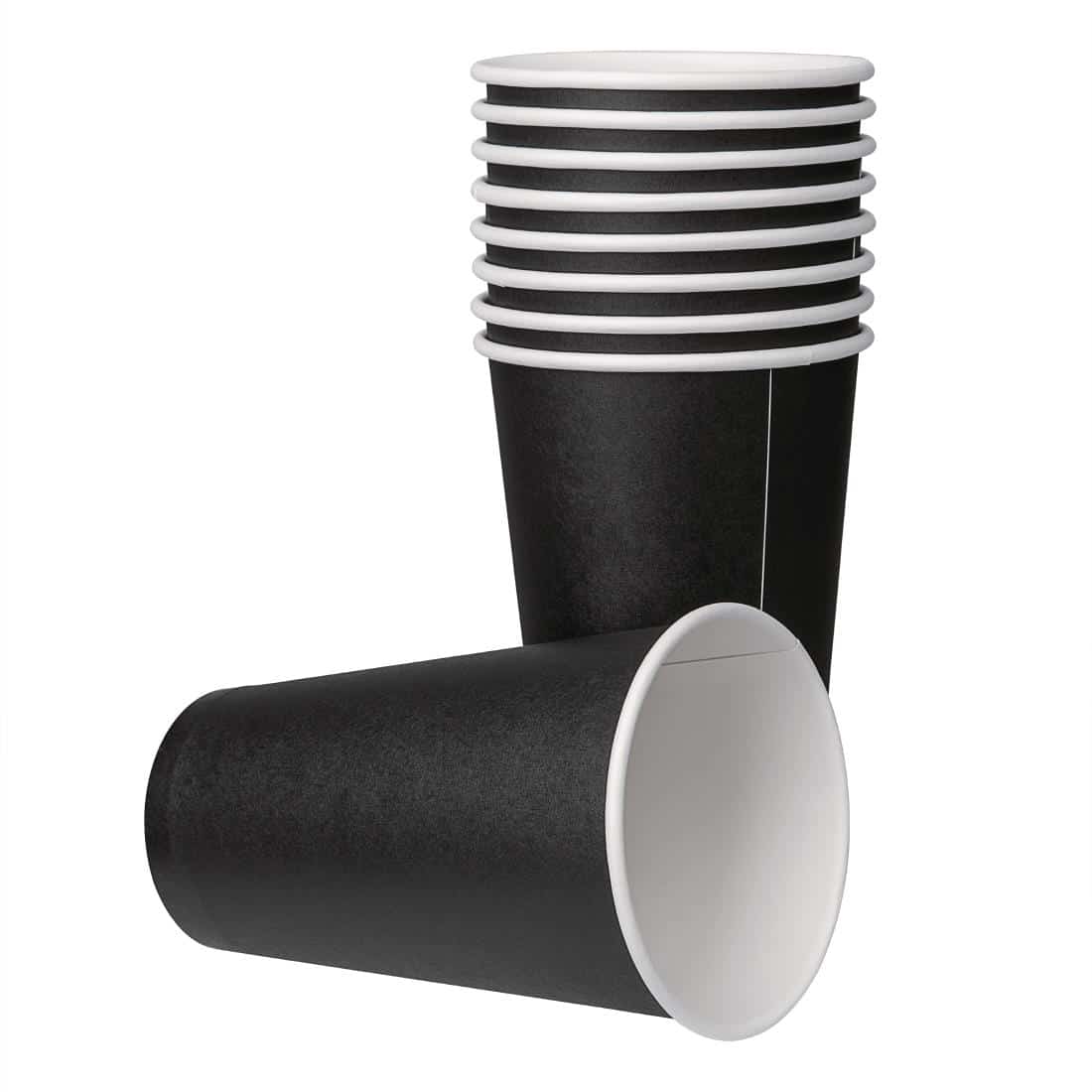 Fiesta Recyclable Coffee Cups Single Wall Black 455ml / 16oz (Pack of 50) - Image 3