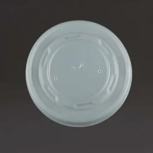 Vegware Compostable Hot Food Pot Flat Lids 350ml / 12oz and 455ml / 16oz (Pack of 500)