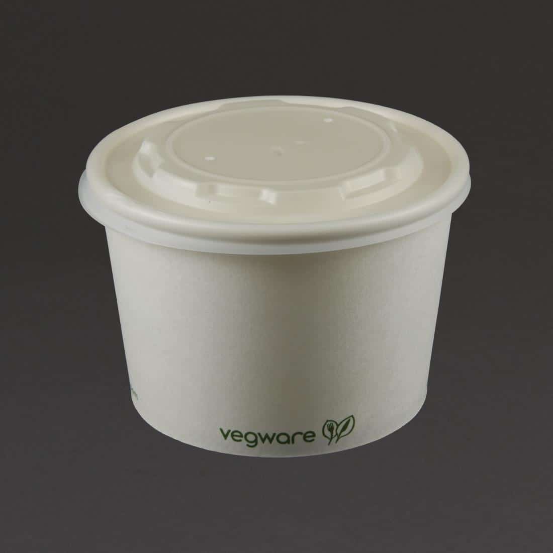 Vegware Compostable Hot Food Pot Flat Lids 350ml / 12oz and 455ml / 16oz (Pack of 500) - Image 6