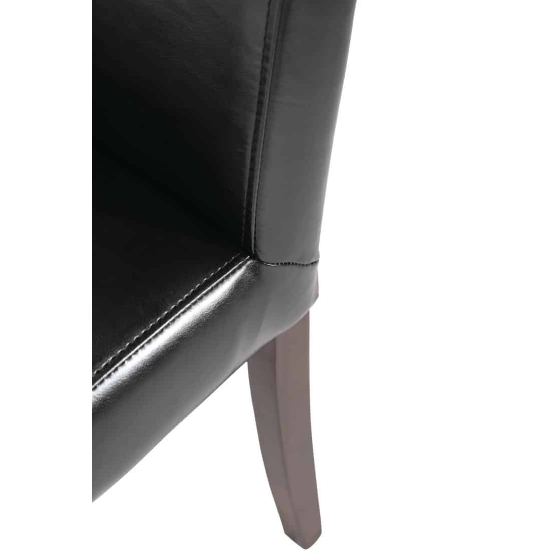 Bolero Faux Leather Dining Chair Black (Pack of 2) - Image 6