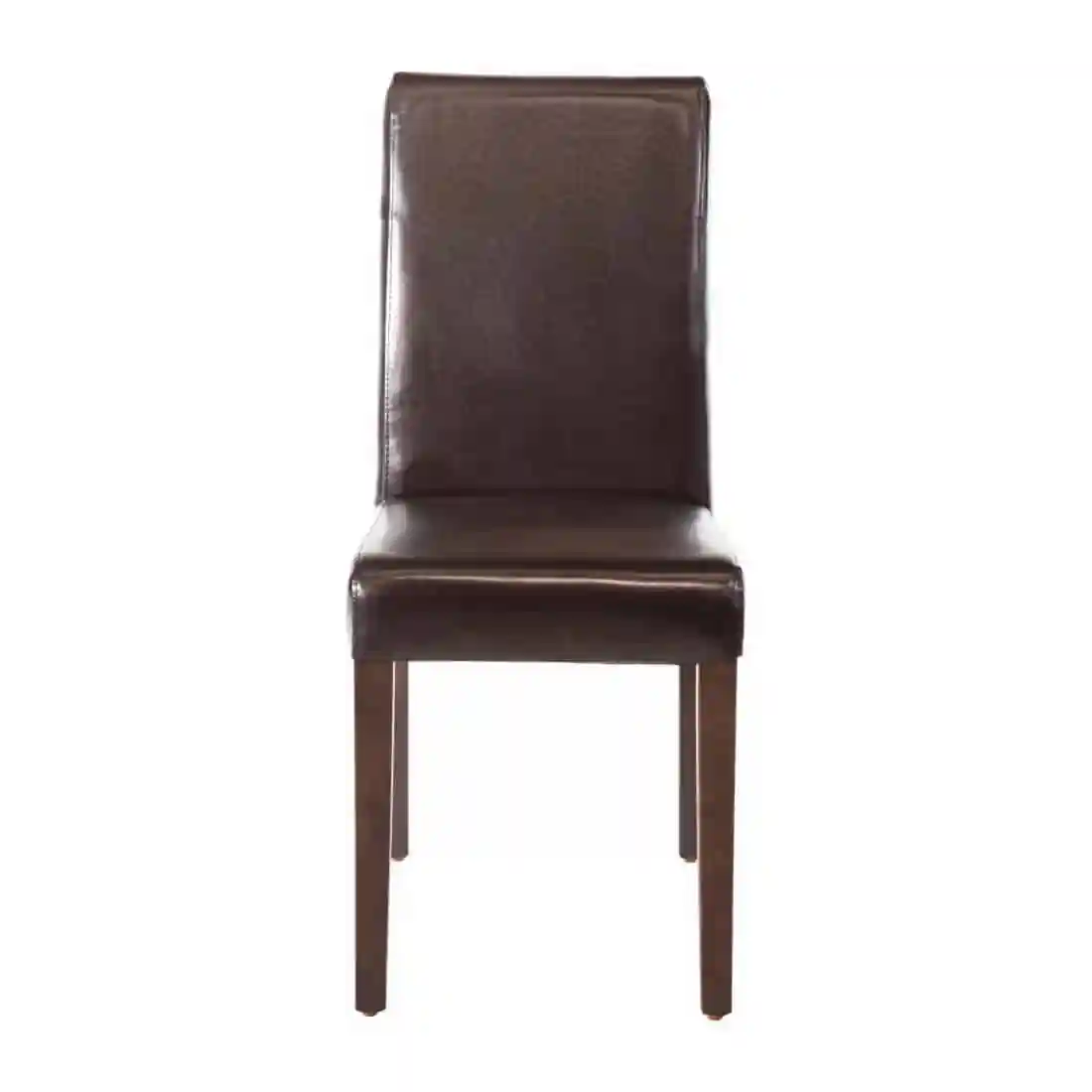 Bolero Faux Leather Dining Chairs Dark Brown (Pack of 2) - Image 2