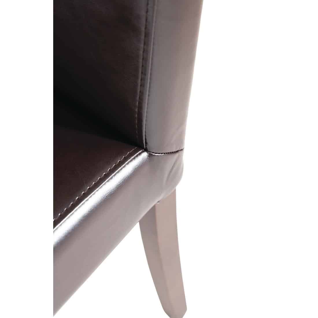 Bolero Faux Leather Dining Chairs Dark Brown (Pack of 2) - Image 6
