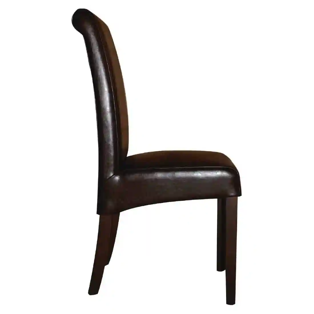 Bolero Curved Back Leather Chairs Dark Brown (Pack of 2) - Image 3