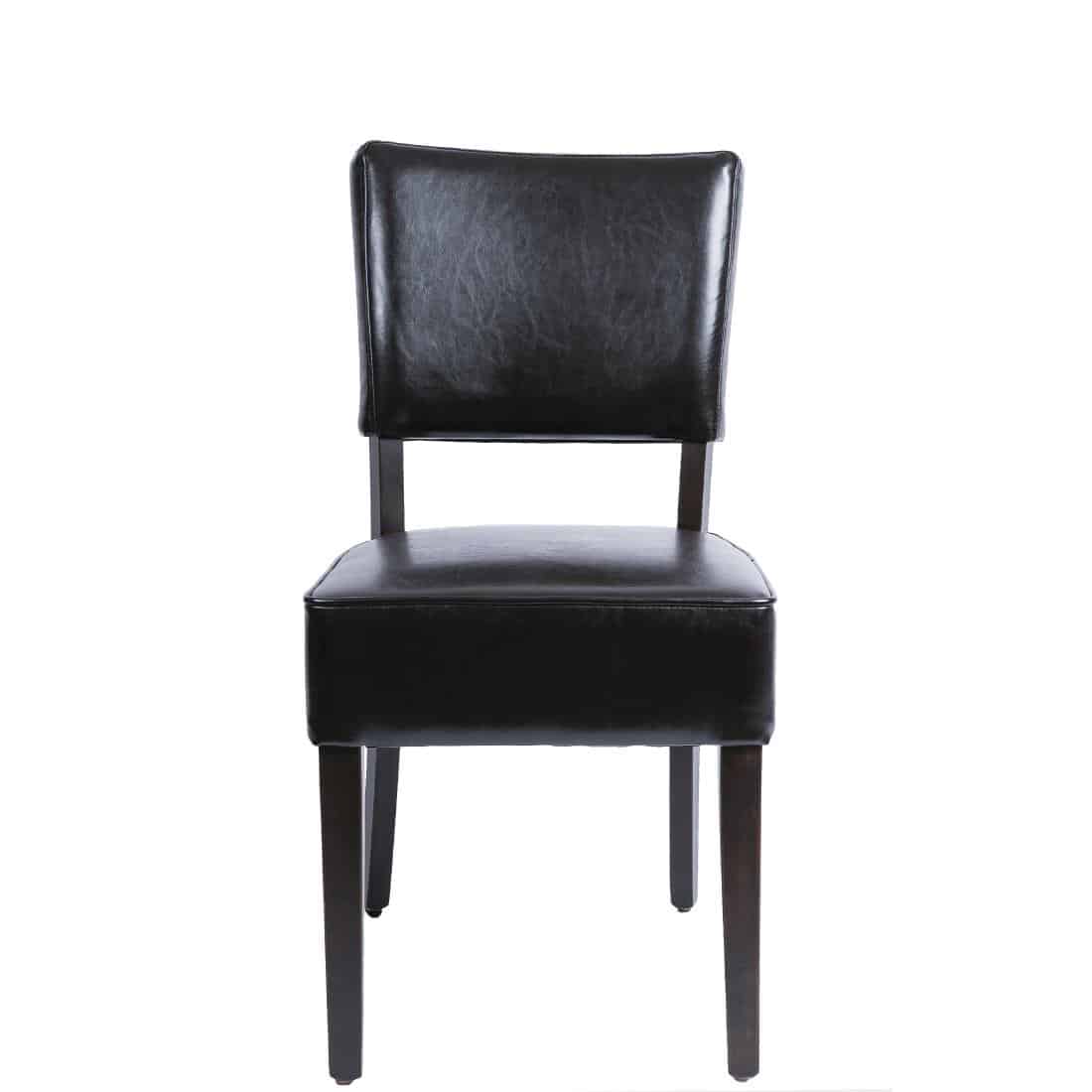 Bolero Chunky Faux Leather Chairs Dark Brown (Pack of 2) - Image 3