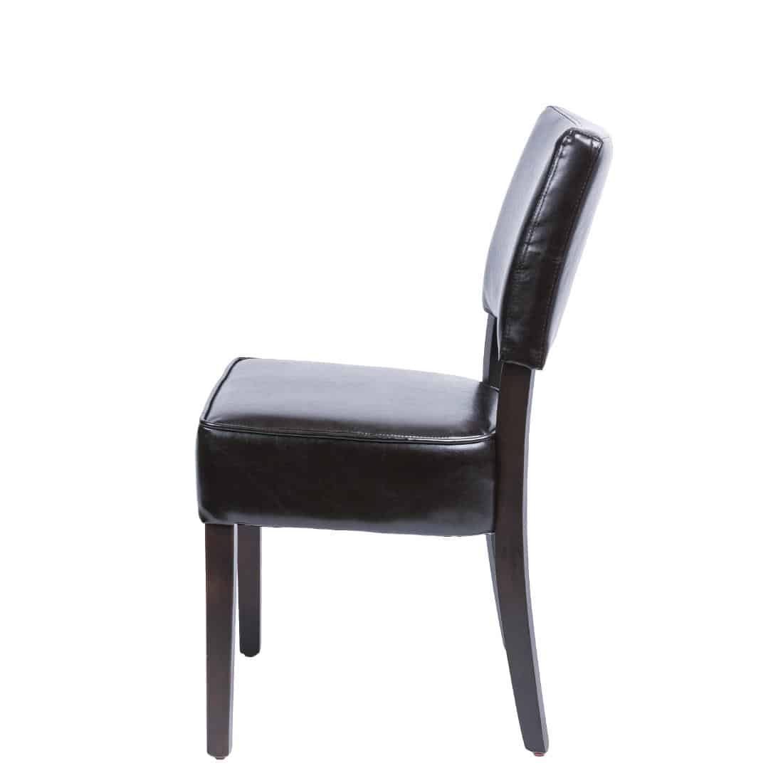 Bolero Chunky Faux Leather Chairs Dark Brown (Pack of 2) - Image 4