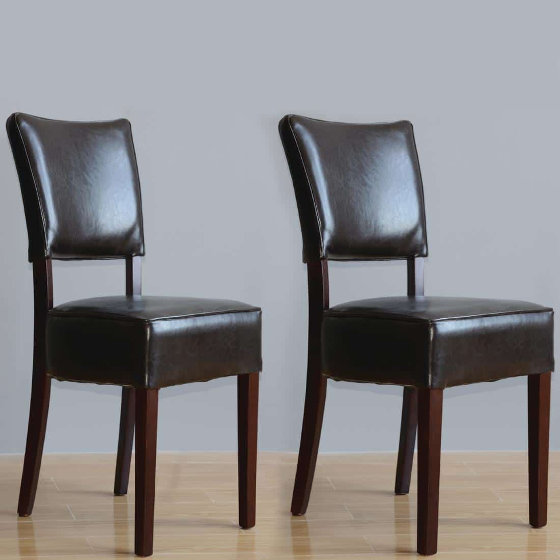 Bolero Chunky Faux Leather Chairs Dark Brown (Pack of 2) - Image 6