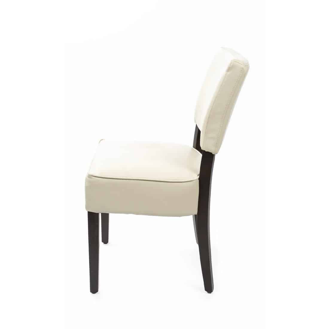 Bolero Chunky Faux Leather Chairs Cream (Pack of 2) - Image 3