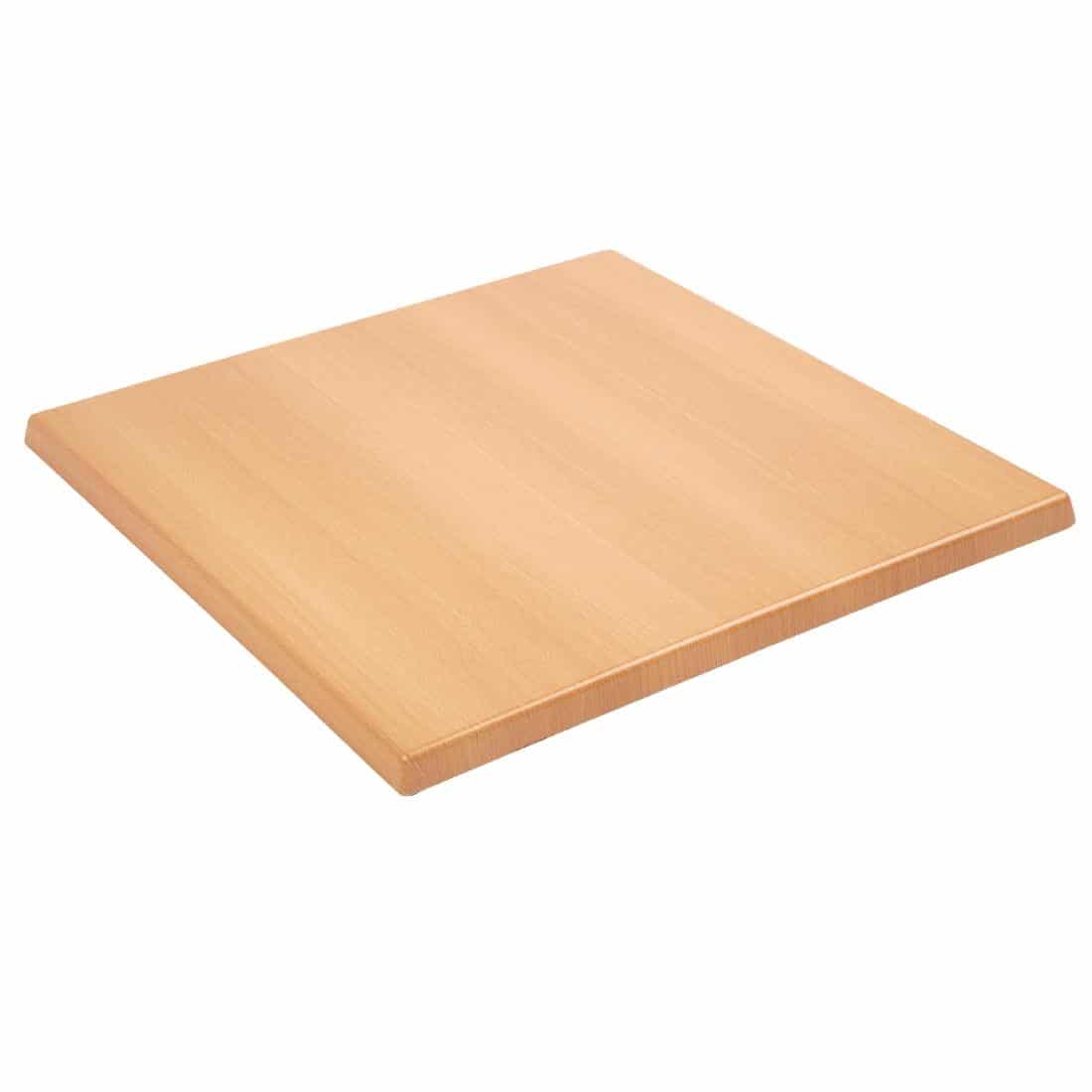 Bolero Pre-drilled Square Tabletop Beech Effect 600mm - Image 4