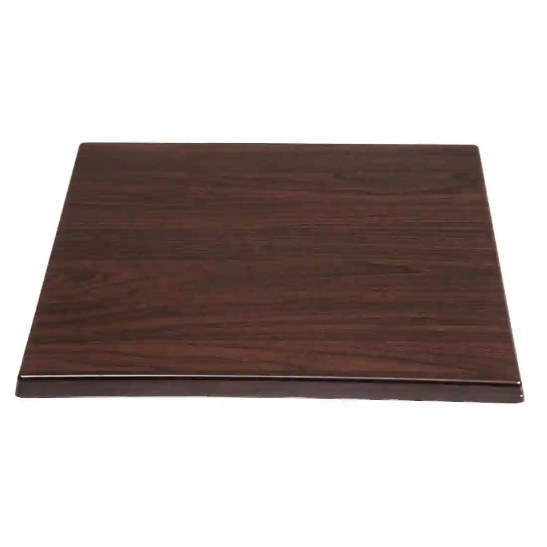 Bolero Pre-drilled Square Tabletop Dark Brown 600mm - Image 1