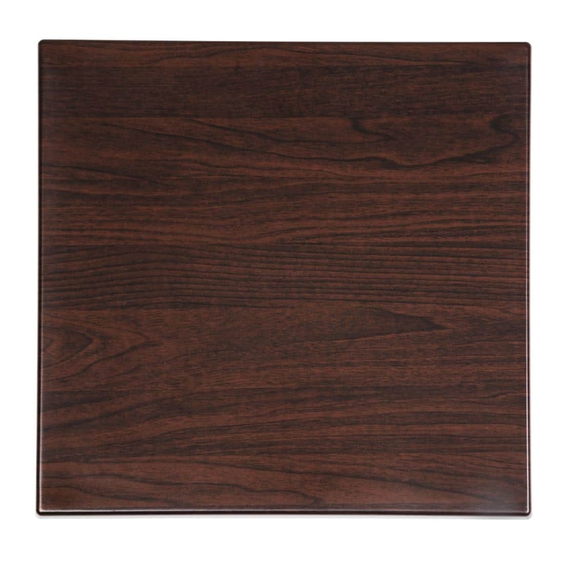 Bolero Pre-drilled Square Tabletop Dark Brown 600mm - Image 3
