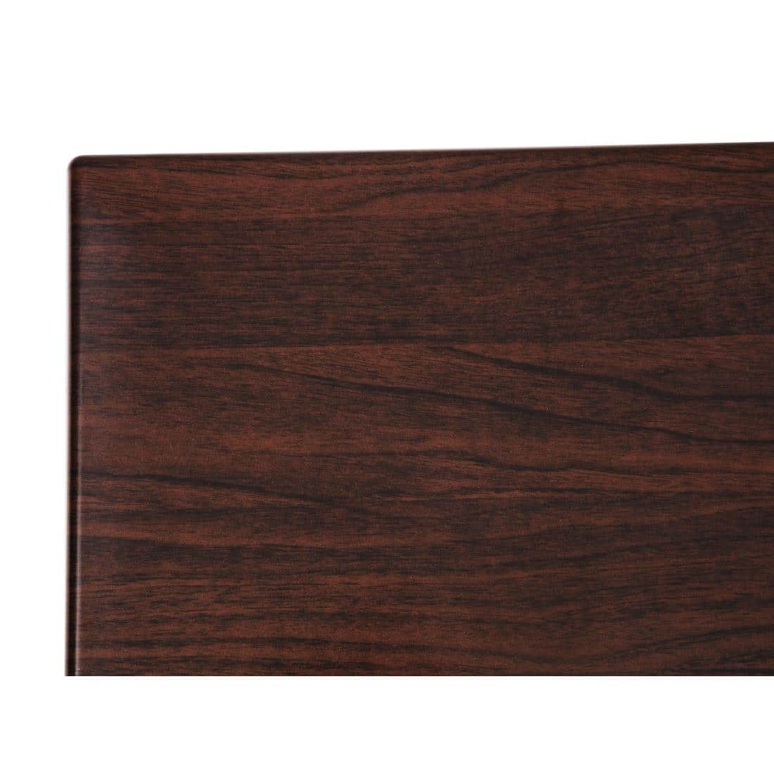 Bolero Pre-drilled Square Tabletop Dark Brown 600mm - Image 4