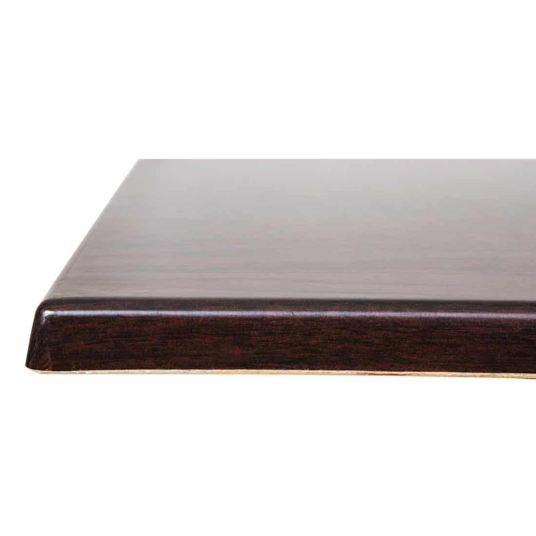 Bolero Pre-drilled Square Tabletop Dark Brown 600mm - Image 5