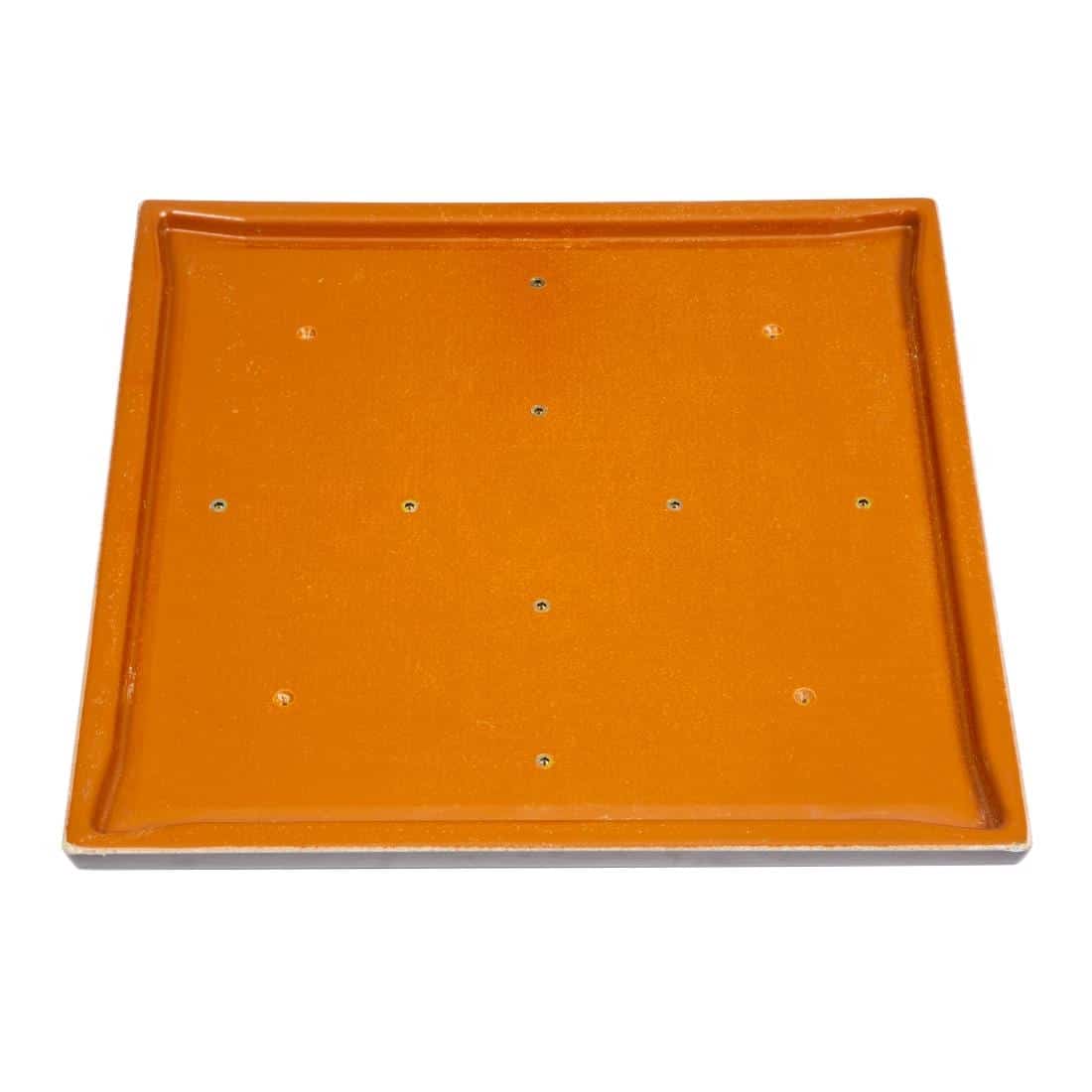 Bolero Pre-drilled Square Tabletop Dark Brown 600mm - Image 6