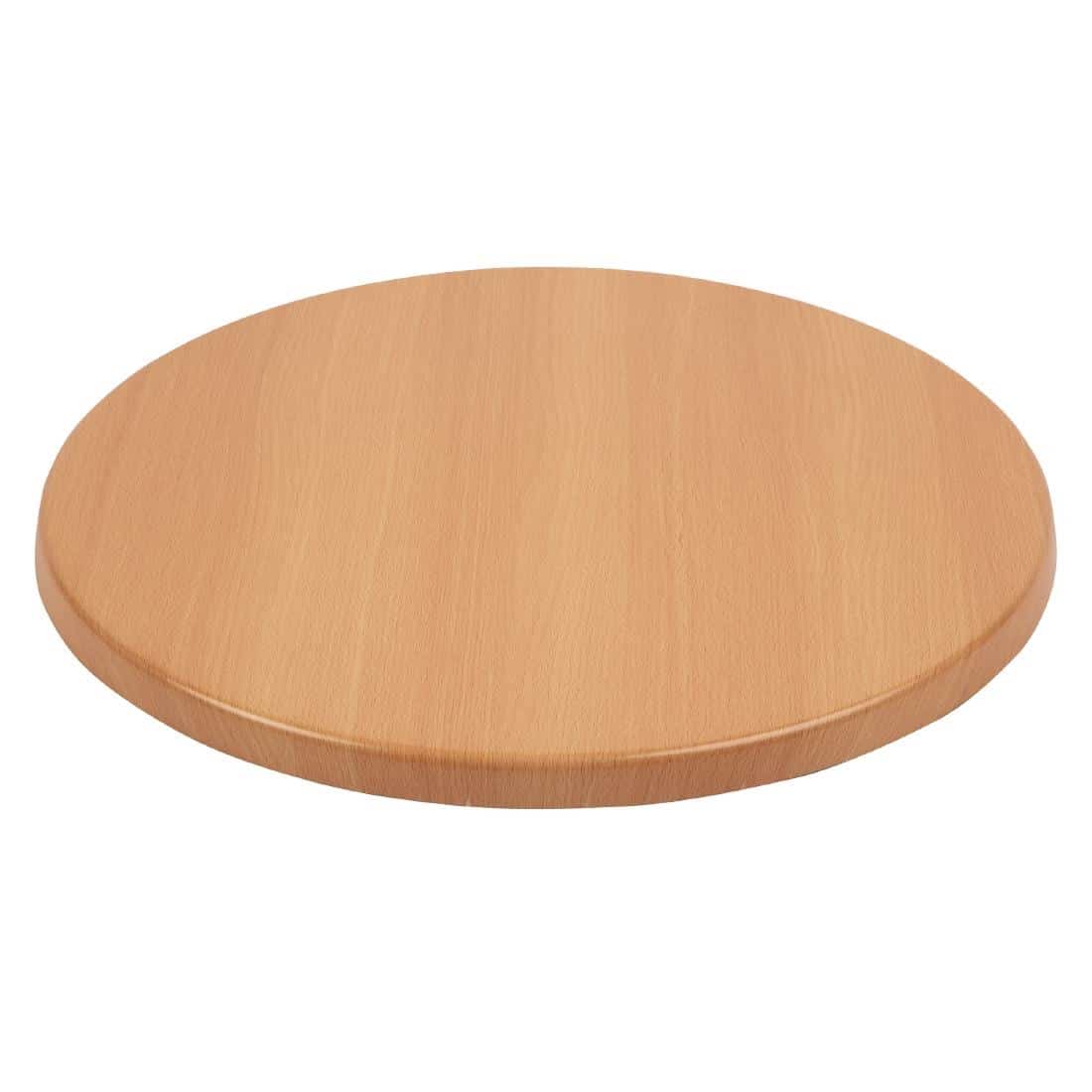Bolero Pre-drilled Round Tabletop Beech Effect 600mm - Image 3