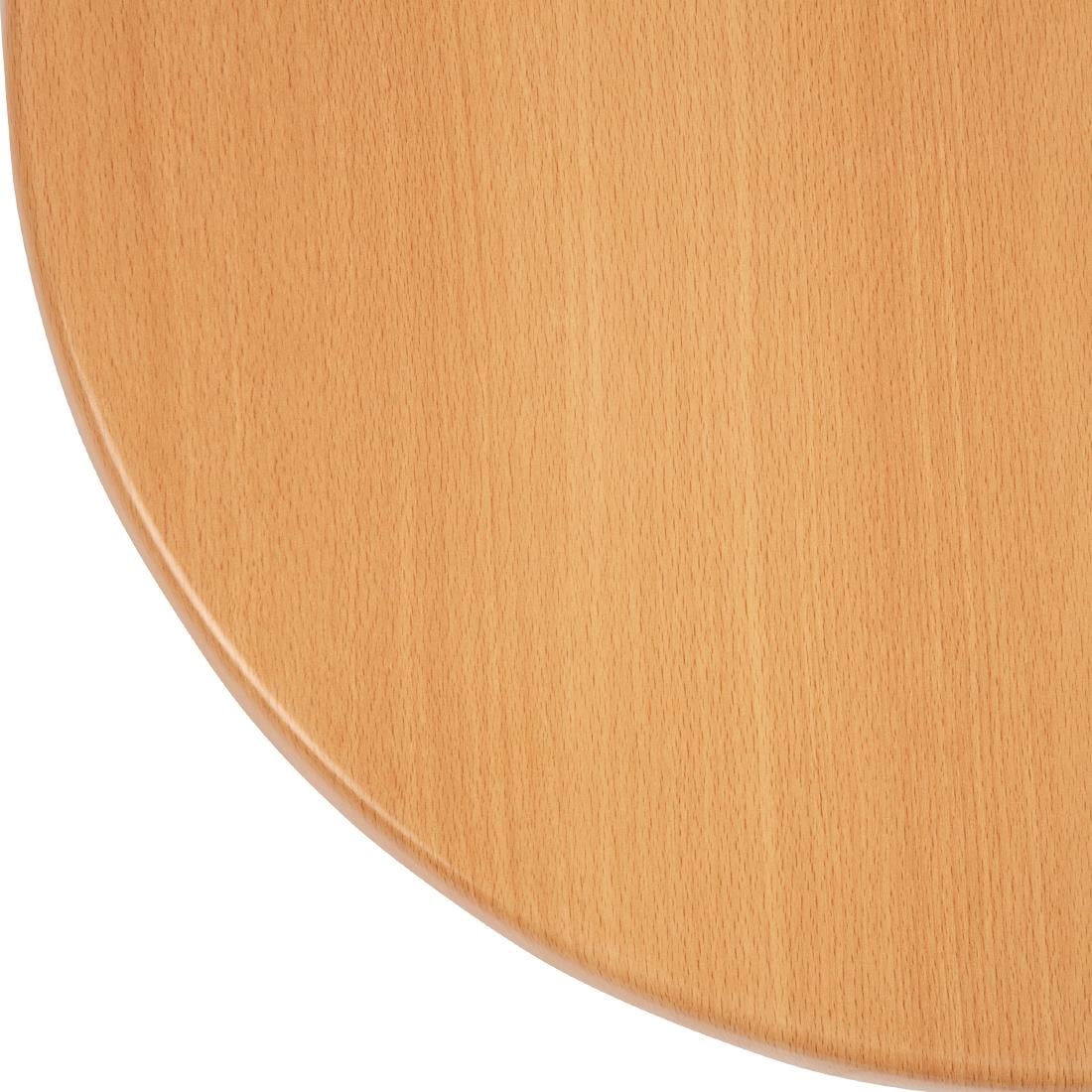 Bolero Pre-drilled Round Tabletop Beech Effect 600mm - Image 4