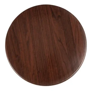 Bolero Pre-drilled Round Table Top Dark Brown 600mm