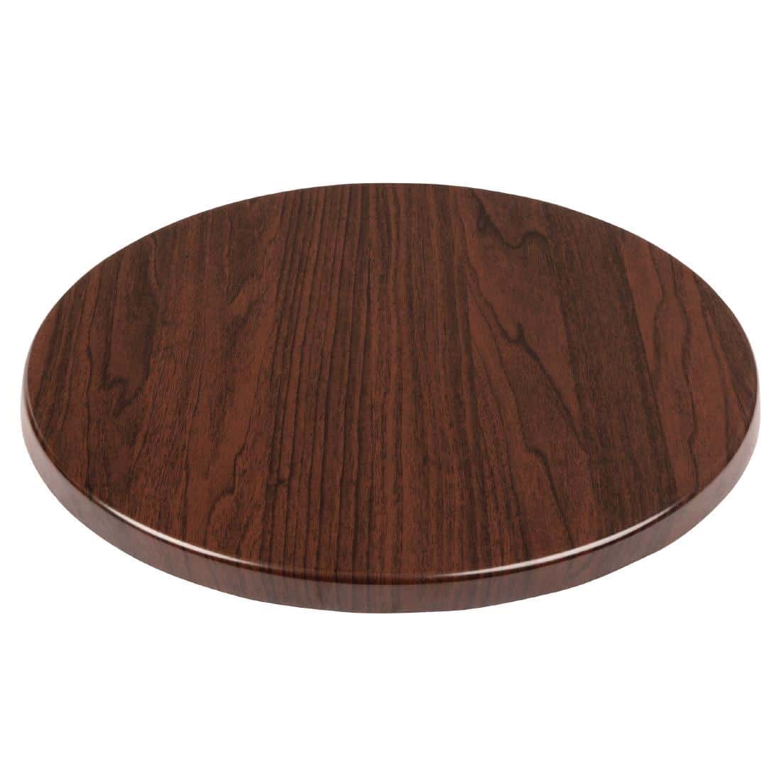 Bolero Pre-drilled Round Table Top Dark Brown 600mm - Image 2