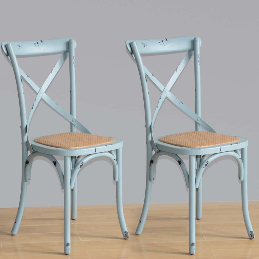 Bolero Blue Bentwood Chairs with Metal Cross Backrest (Pack of 2) - Image 12