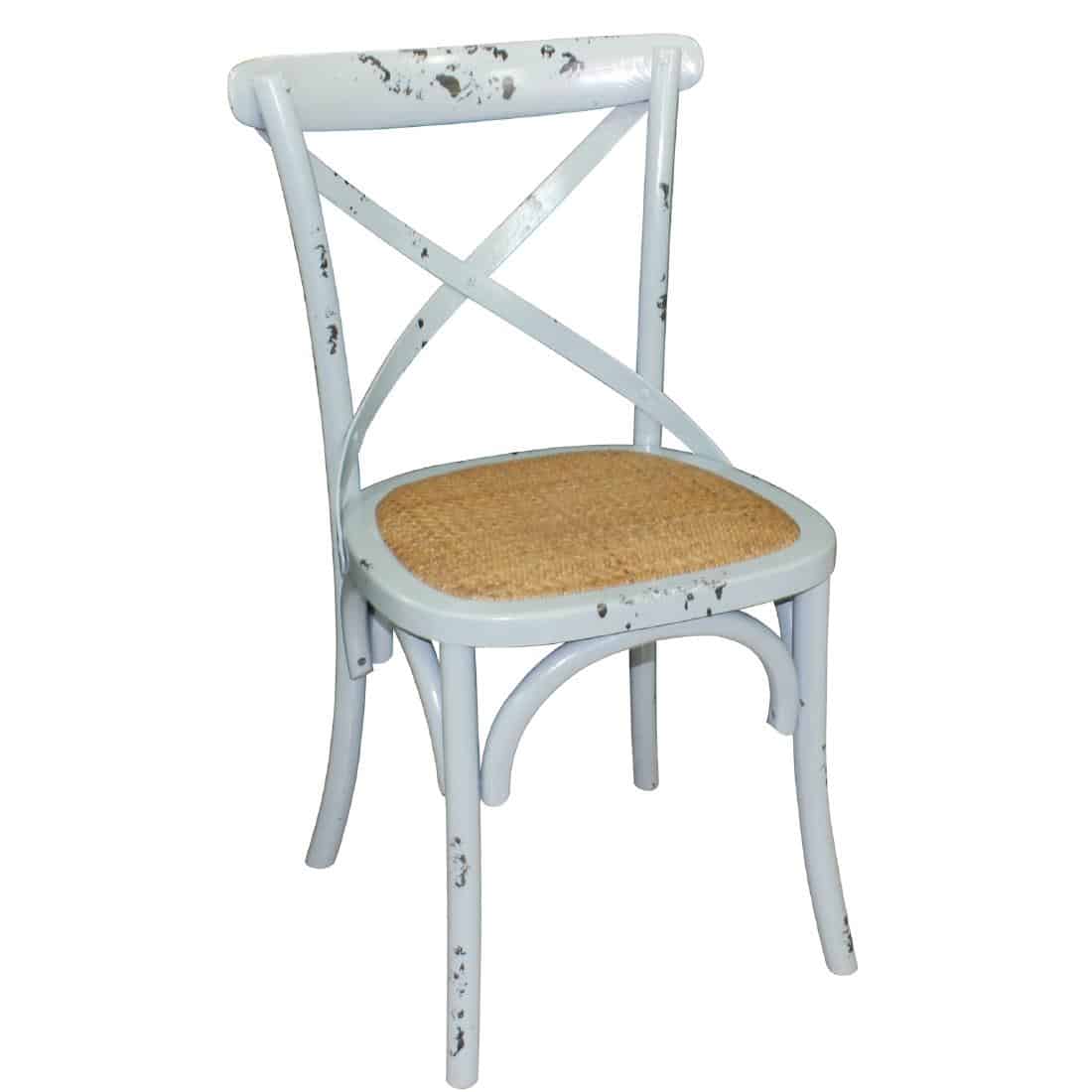 Bolero Blue Bentwood Chairs with Metal Cross Backrest (Pack of 2) - Image 3