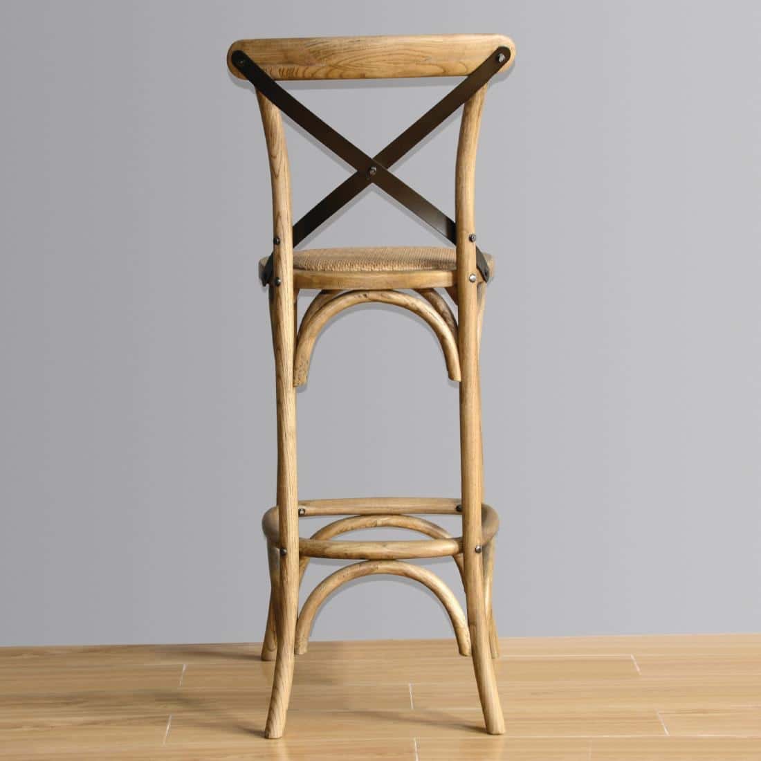 Bolero Wooden Barstool with Backrest - Image 4