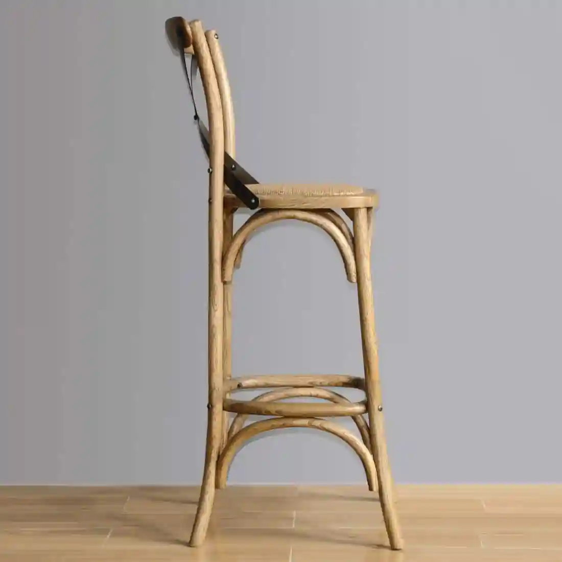 Bolero Wooden Barstool with Backrest - Image 4