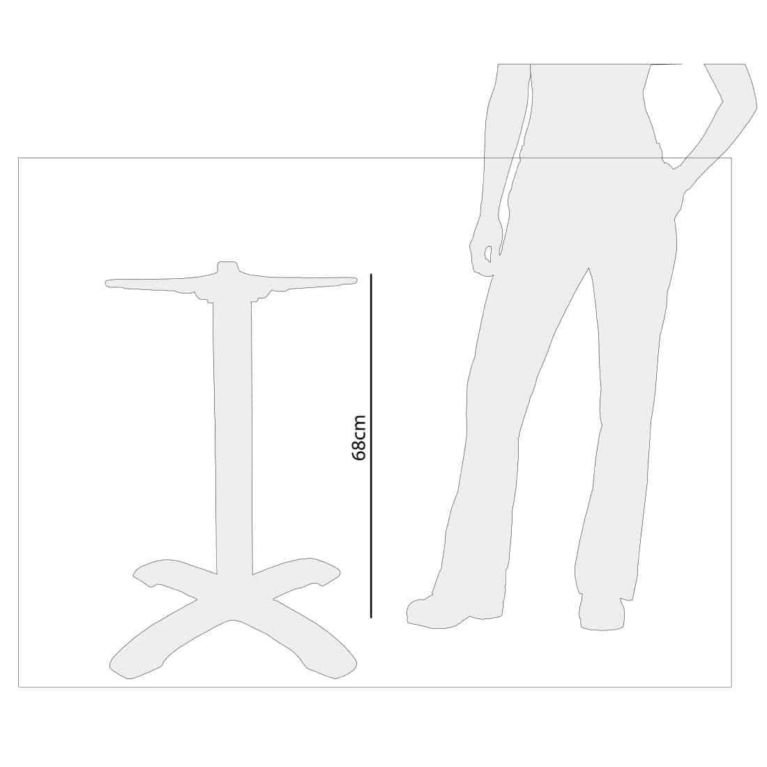 Bolero Brushed Aluminium Four Leg Table Base - Image 6