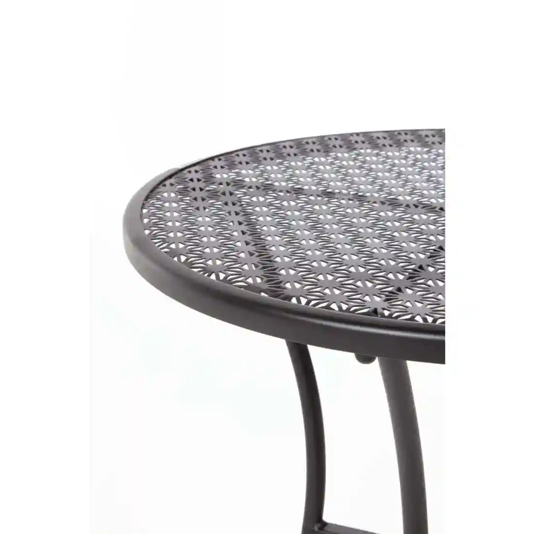 Bolero Black Steel Patterned Round Bistro Table Black 600mm - Image 2