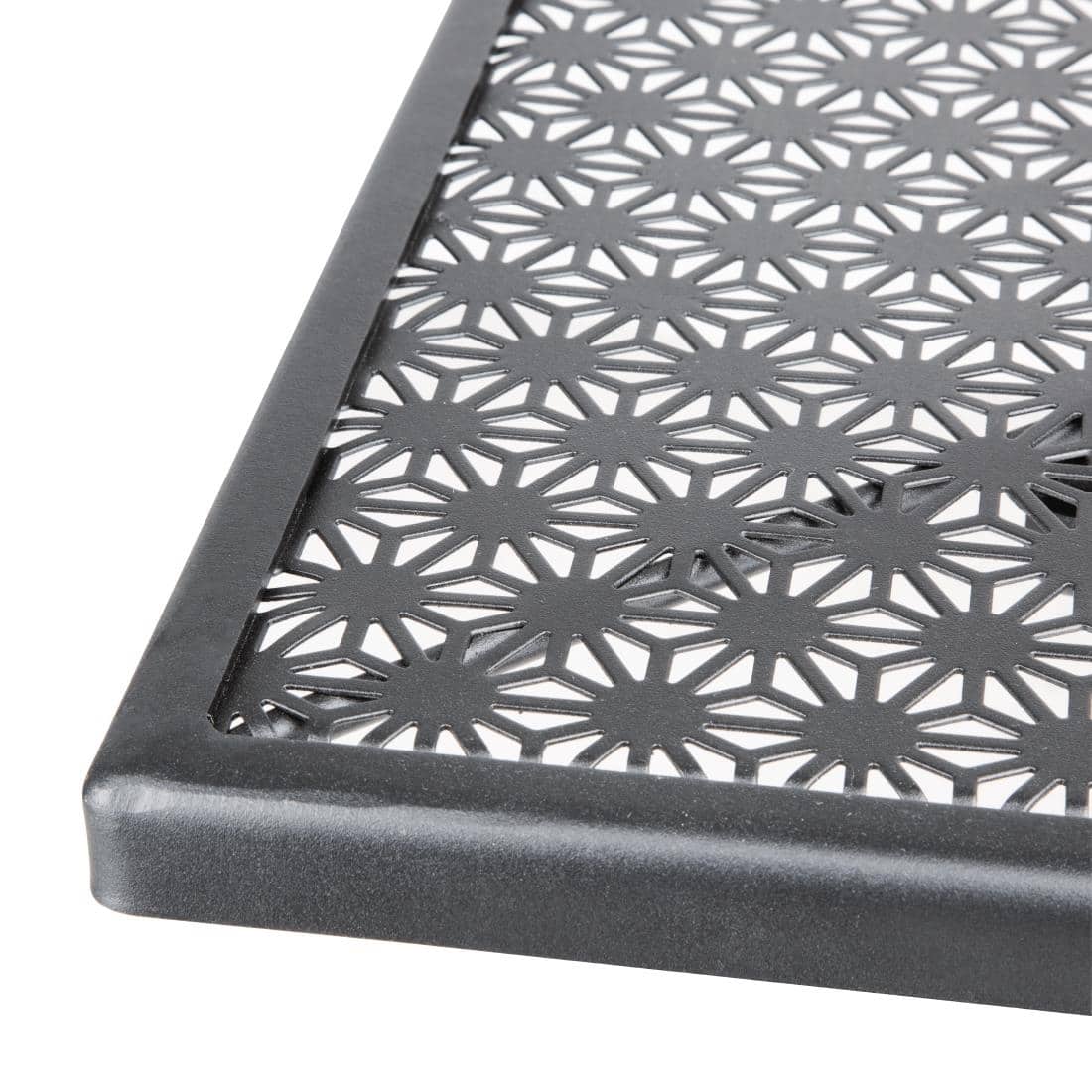 Bolero Black Steel Patterned Square Bistro Table 700mm - Image 4