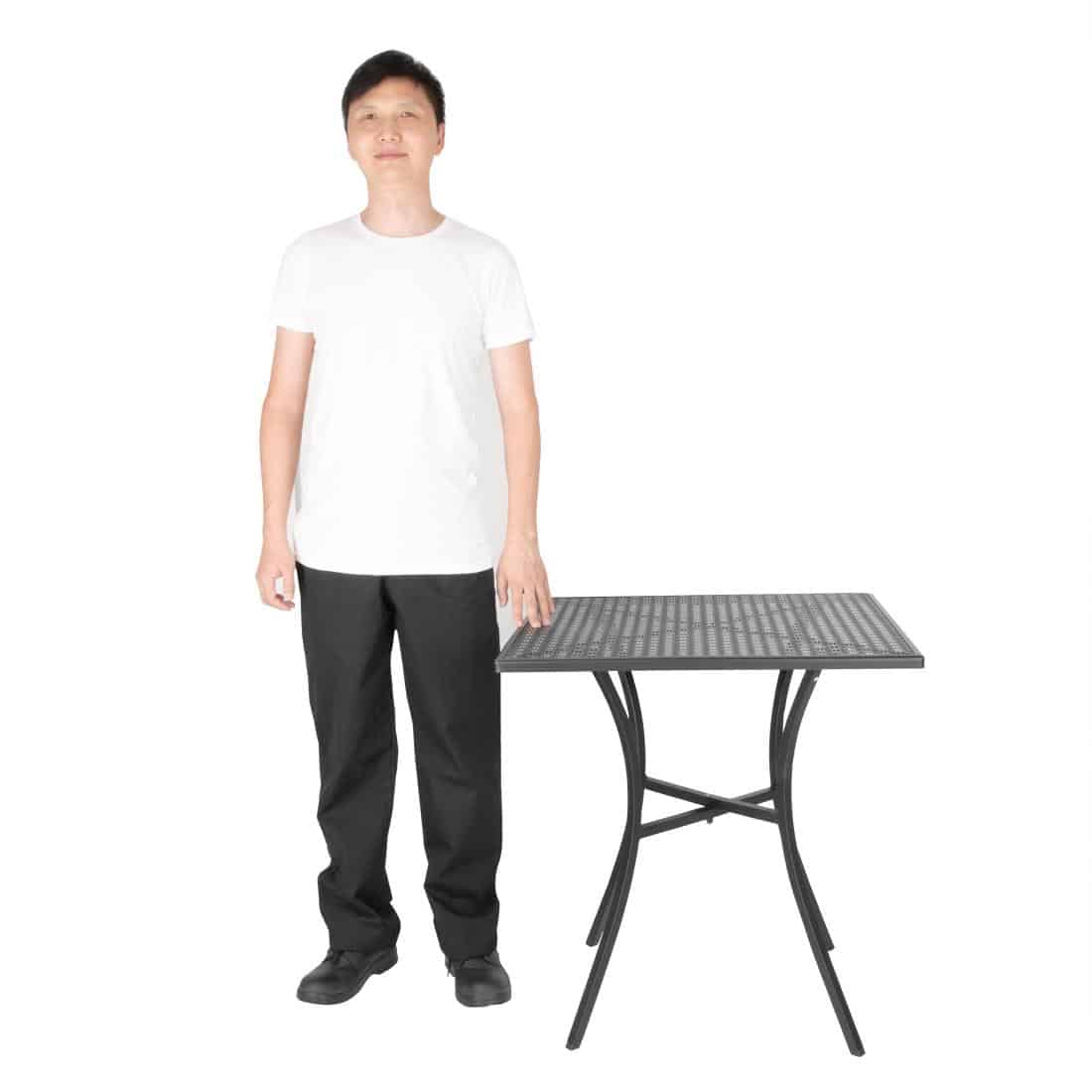 Bolero Black Steel Patterned Square Bistro Table 700mm - Image 7