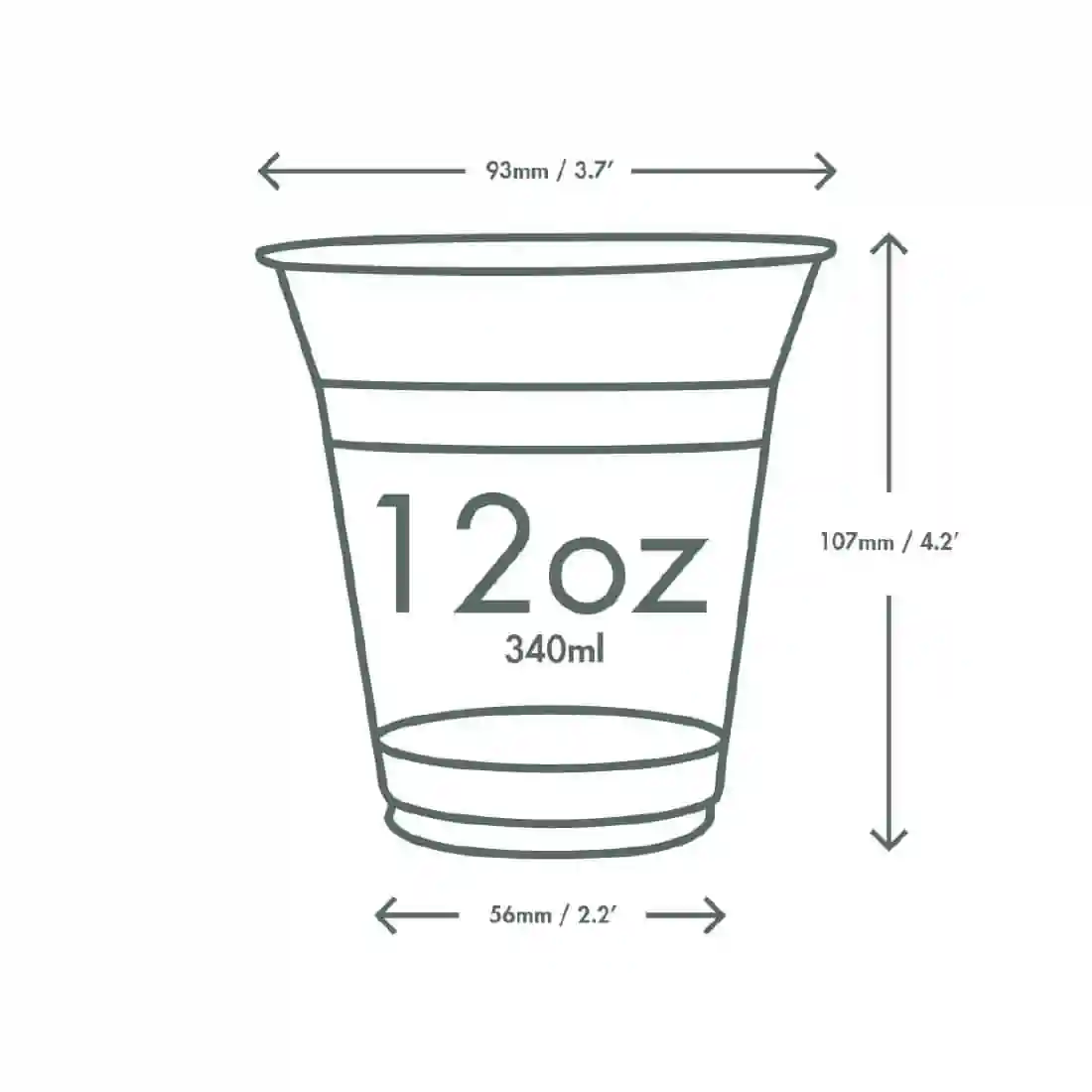 Vegware Compostable PLA Cold Cups 340ml / 12oz (Pack of 1000) - Image 4