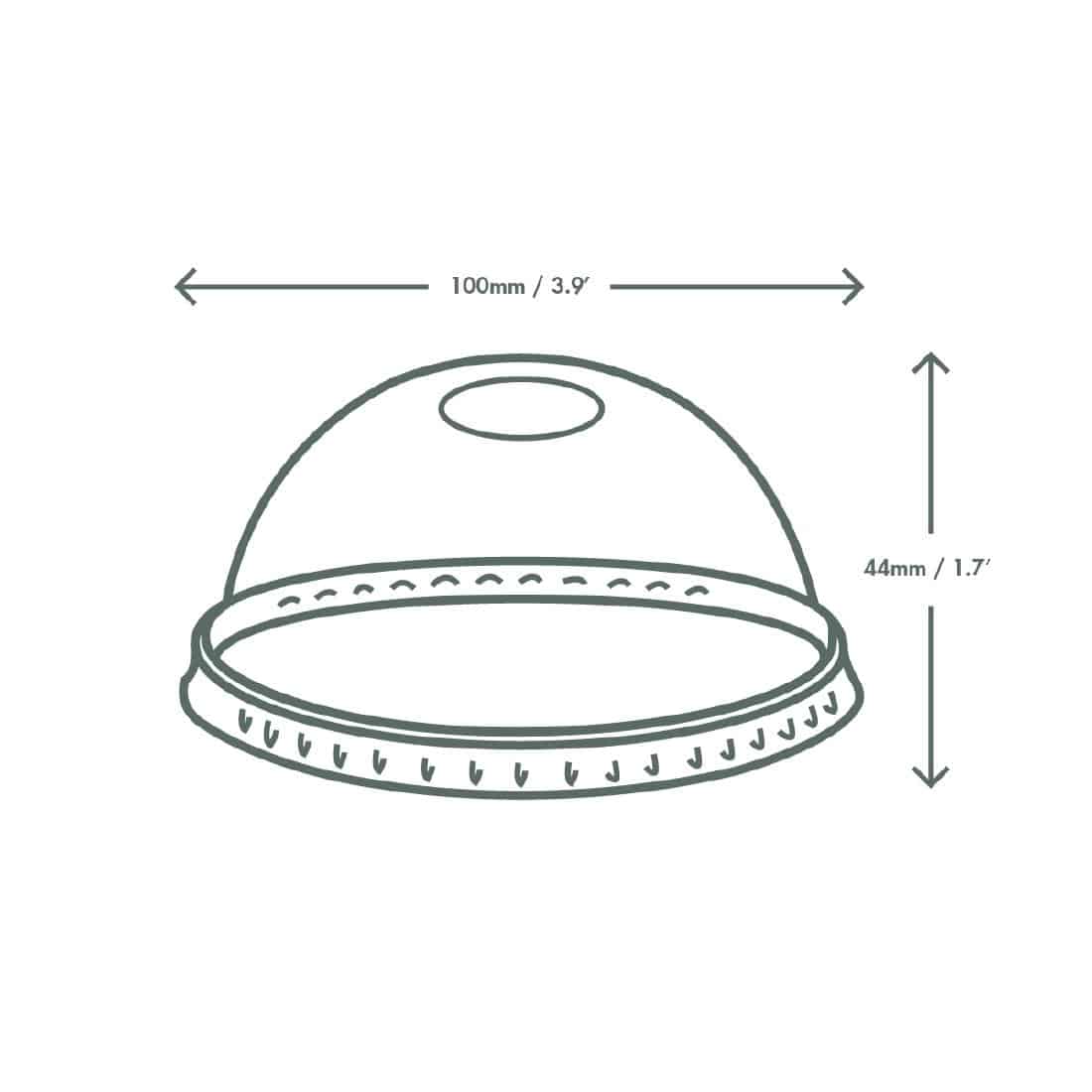 Vegware Compostable Cold Cup Domed Lids 340ml / 12oz and 455ml / 16oz (Pack of 1000) - Image 4
