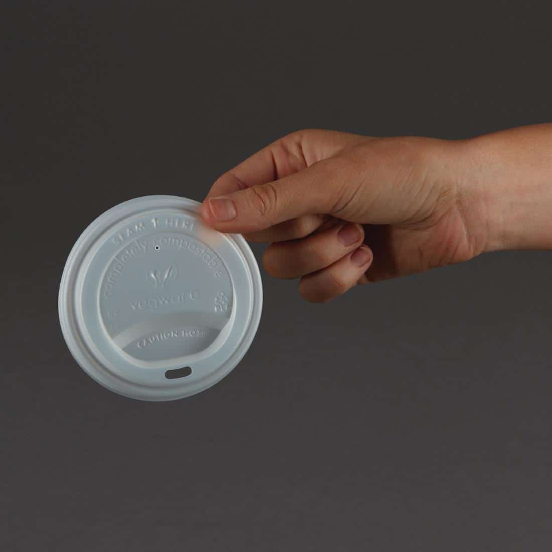 Vegware Compostable Coffee Cup Lids 340ml / 12oz and 455ml / 16oz (Pack of 1000) - Image 4