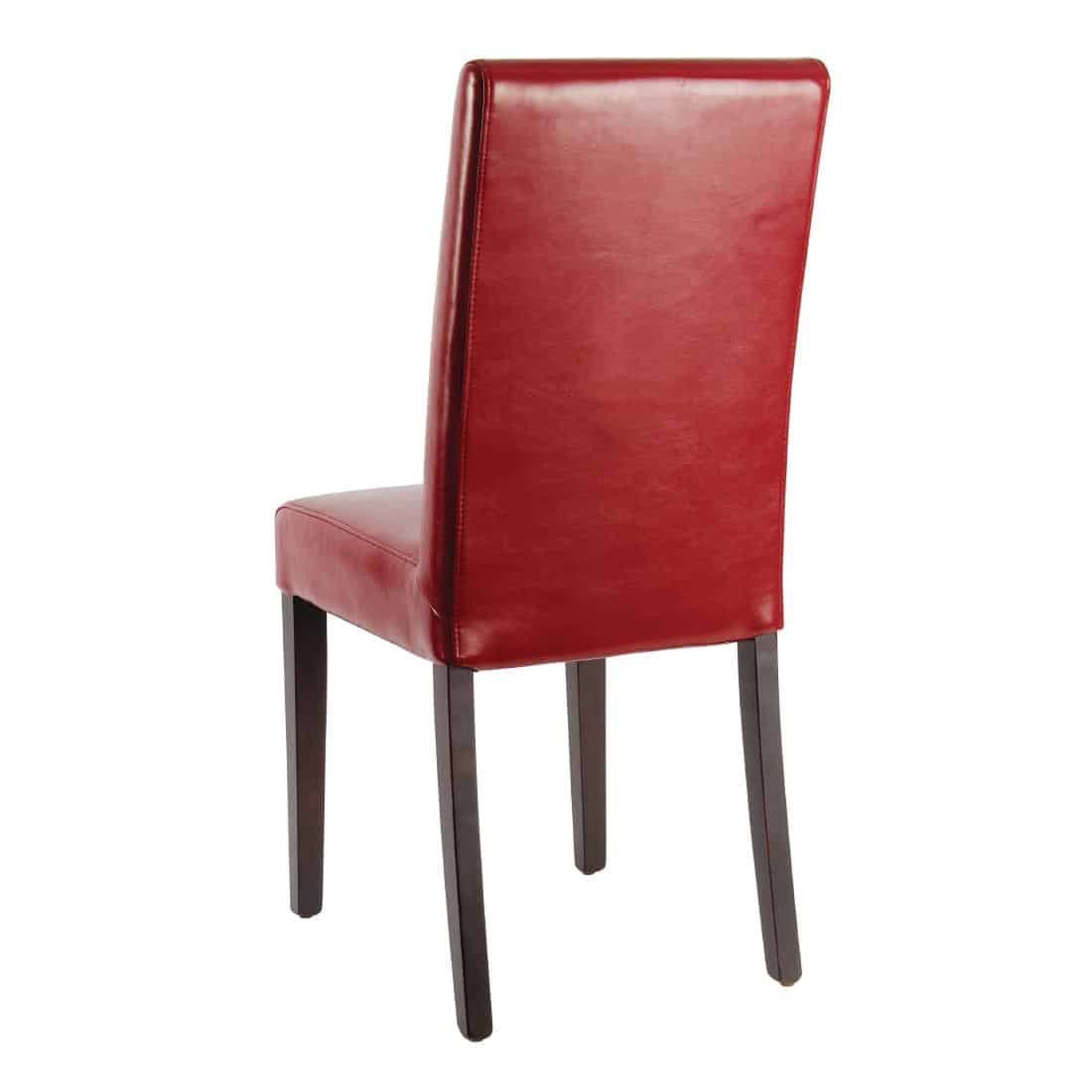 Bolero Faux Leather Dining Chairs Red (Pack of 2) - Image 3
