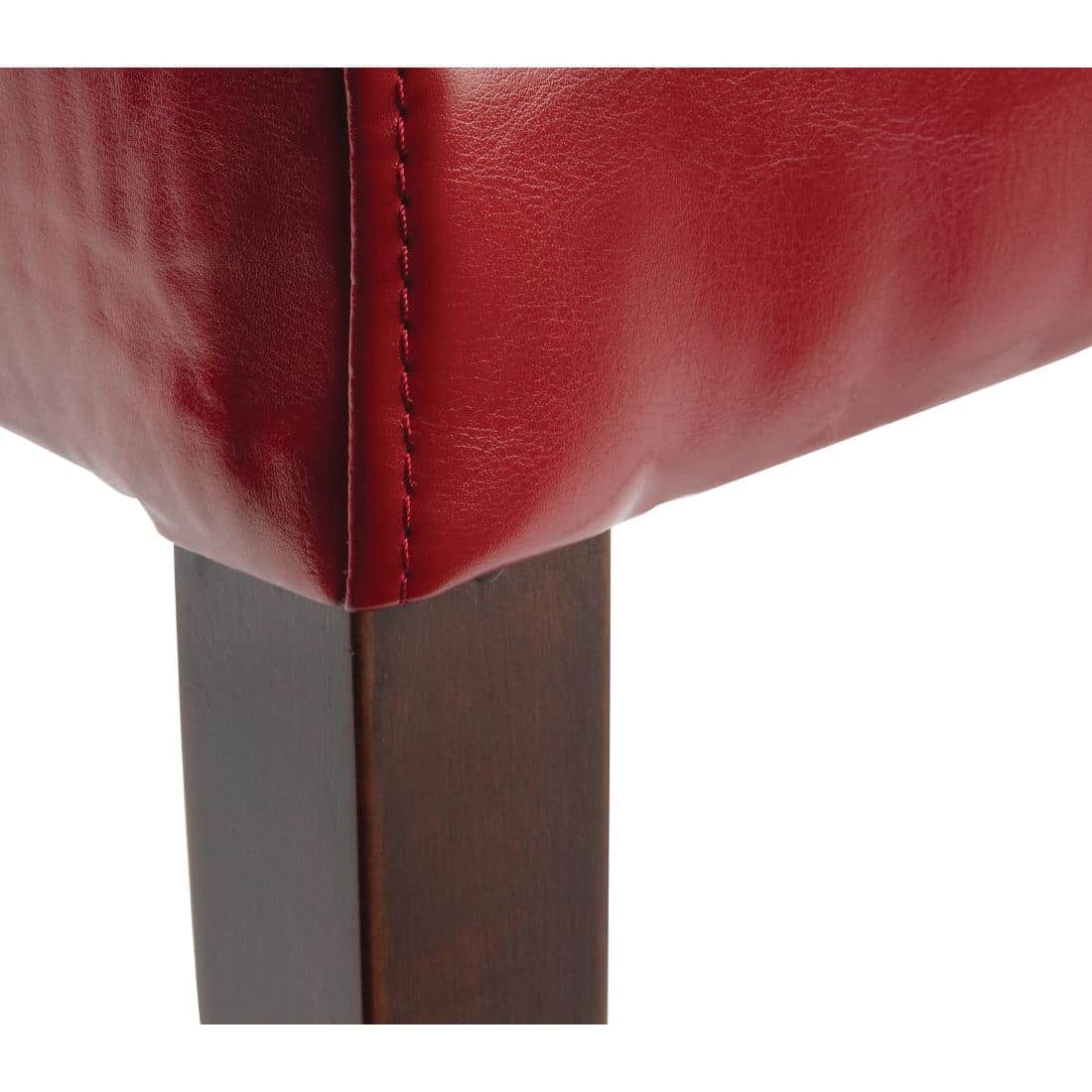 Bolero Faux Leather Dining Chairs Red (Pack of 2) - Image 5