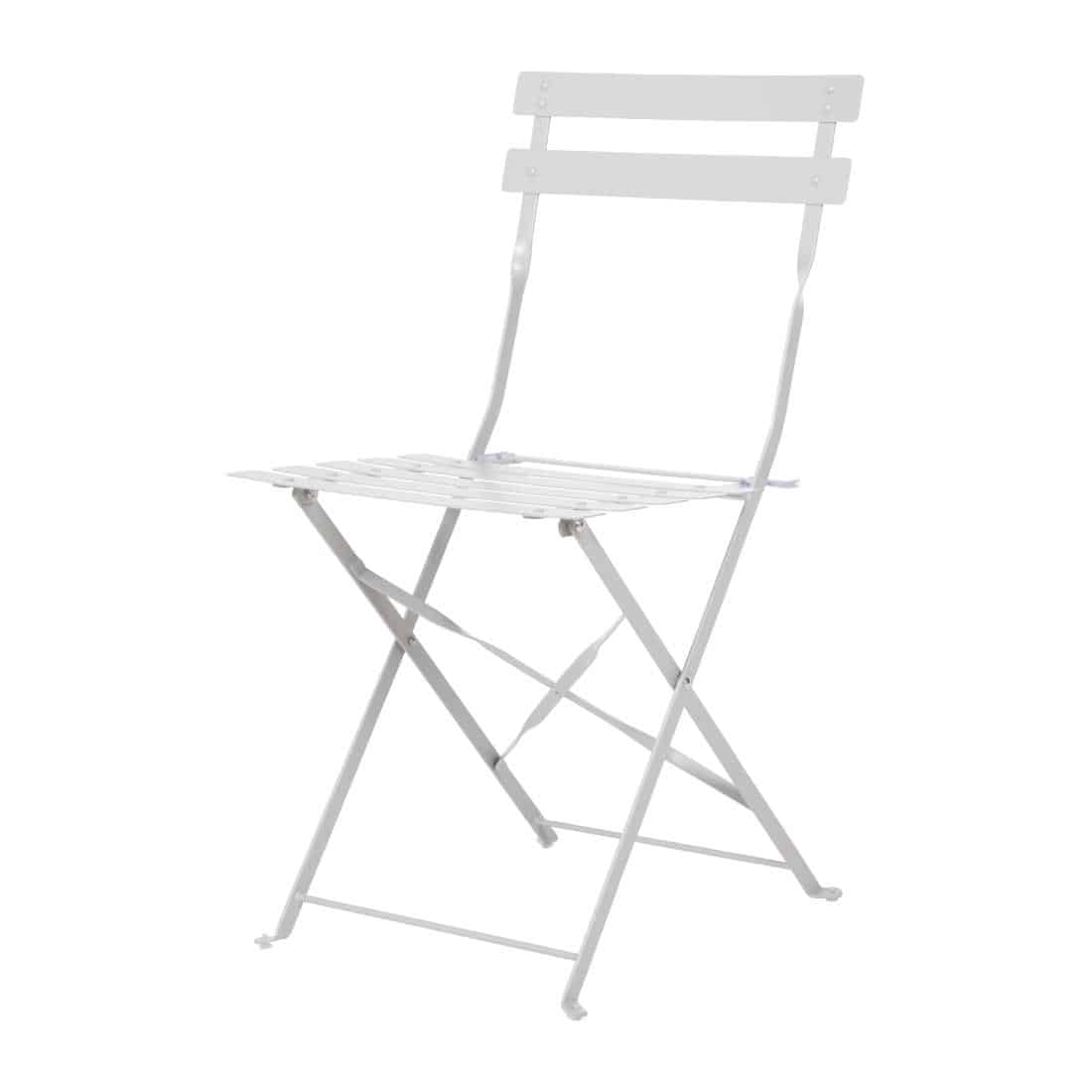 Bolero Perth Grey Pavement Style Steel Folding Chairs (Pack of 2) - Image 2