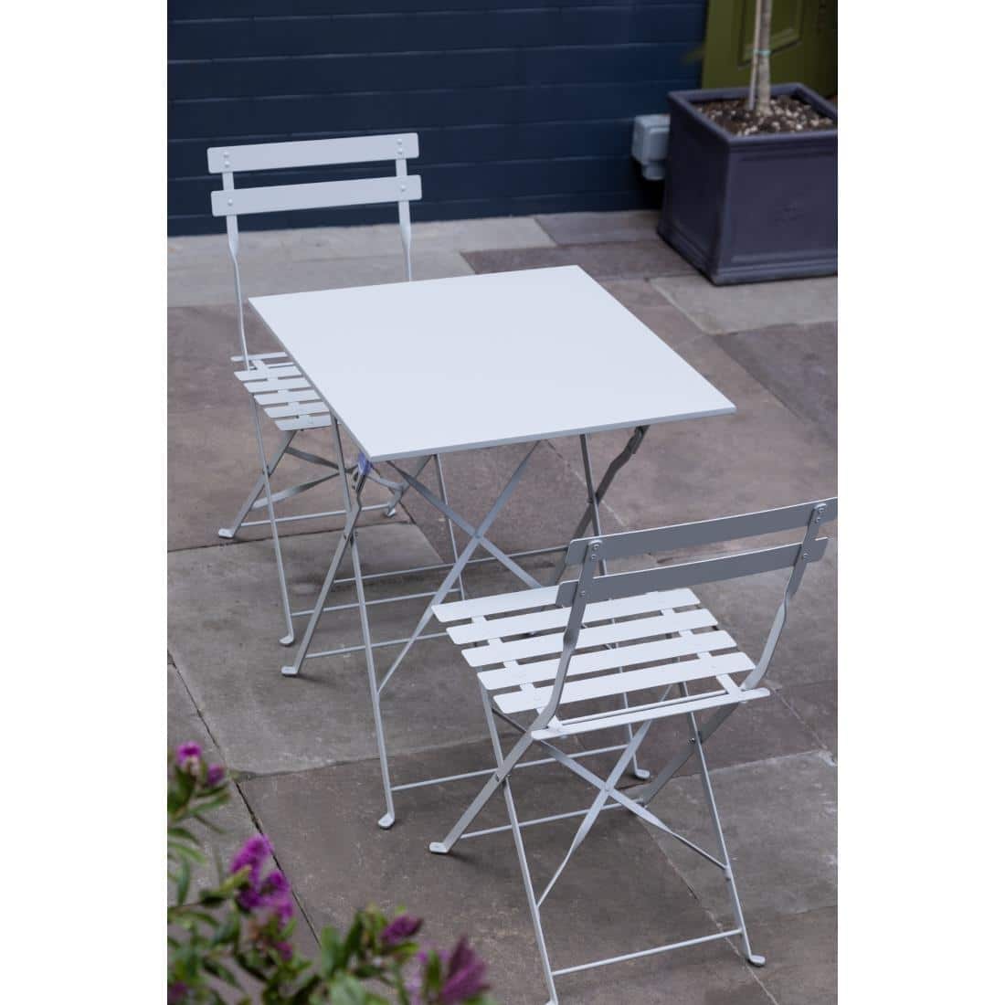 Bolero Perth Grey Pavement Style Steel Folding Chairs (Pack of 2) - Image 12