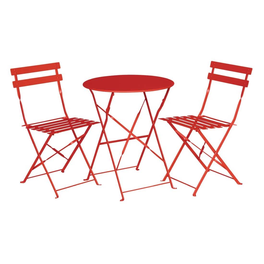 Bolero Perth Red Pavement Style Steel Folding Chairs (Pack 2) - Image 3