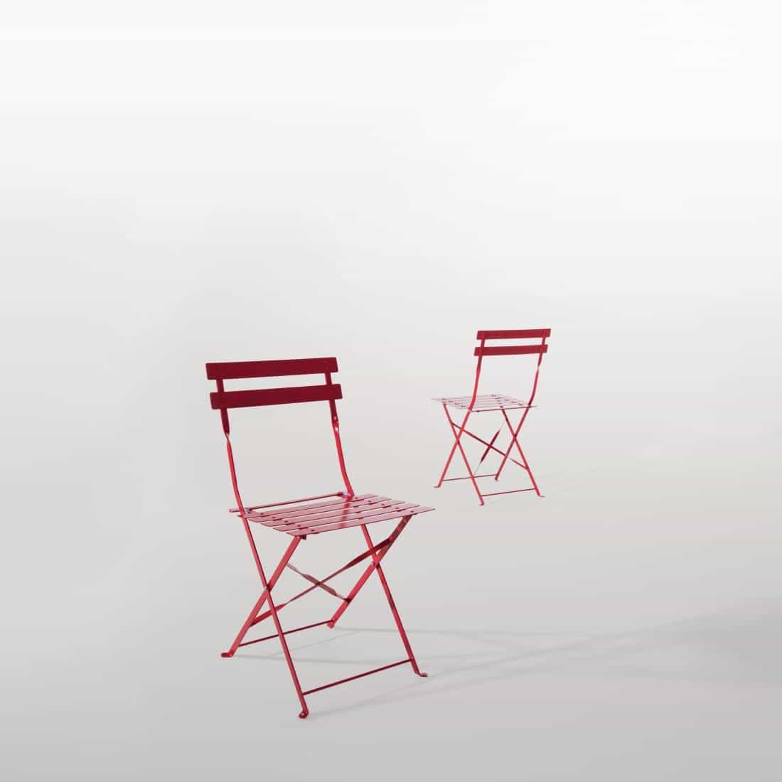 Bolero Perth Red Pavement Style Steel Folding Chairs (Pack 2) - Image 4