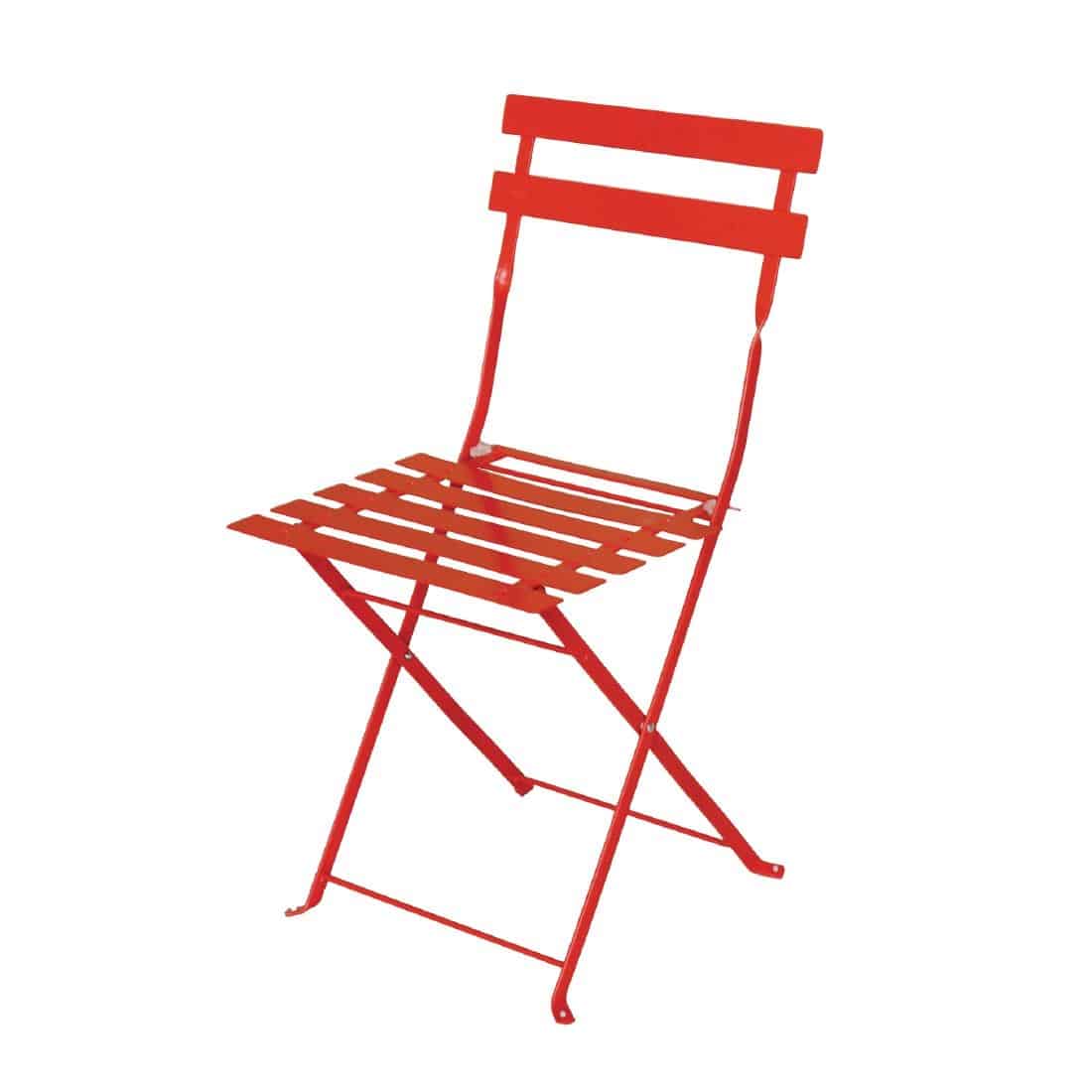 Bolero Perth Red Pavement Style Steel Folding Chairs (Pack 2) - Image 10