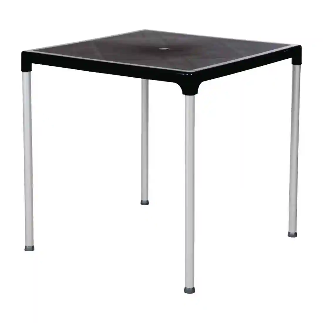 Black Square Table with Aluminium Legs 750mm - Image 2