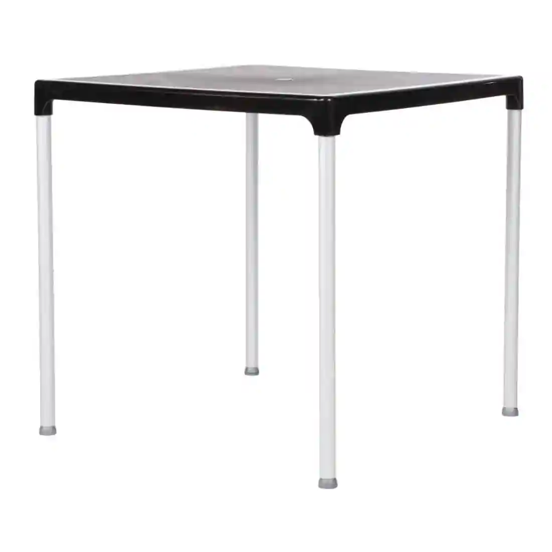 Black Square Table with Aluminium Legs 750mm - Image 3