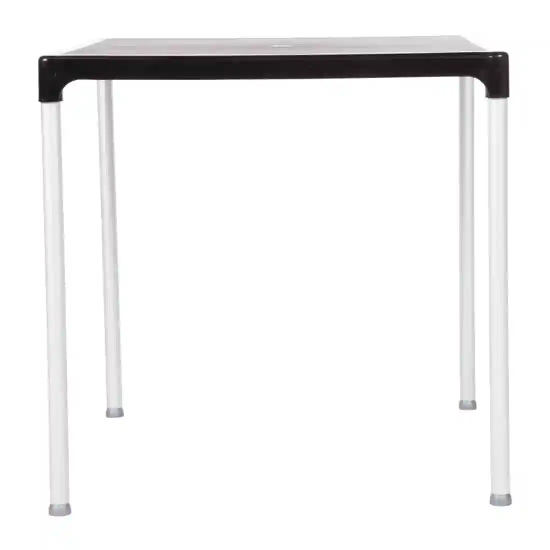 Black Square Table with Aluminium Legs 750mm - Image 4