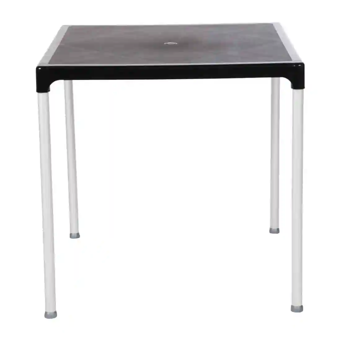 Black Square Table with Aluminium Legs 750mm - Image 5