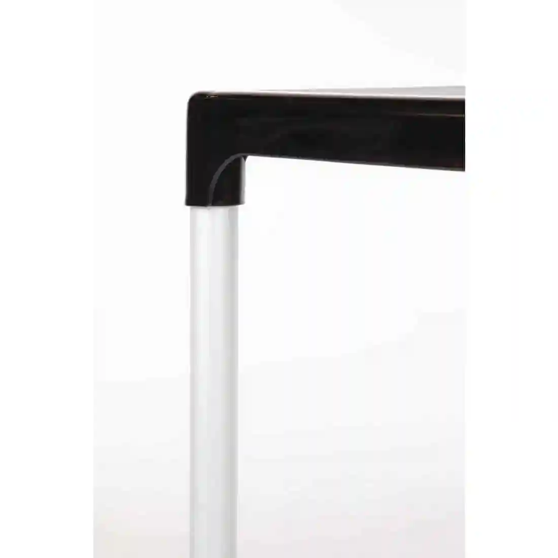 Black Square Table with Aluminium Legs 750mm - Image 8