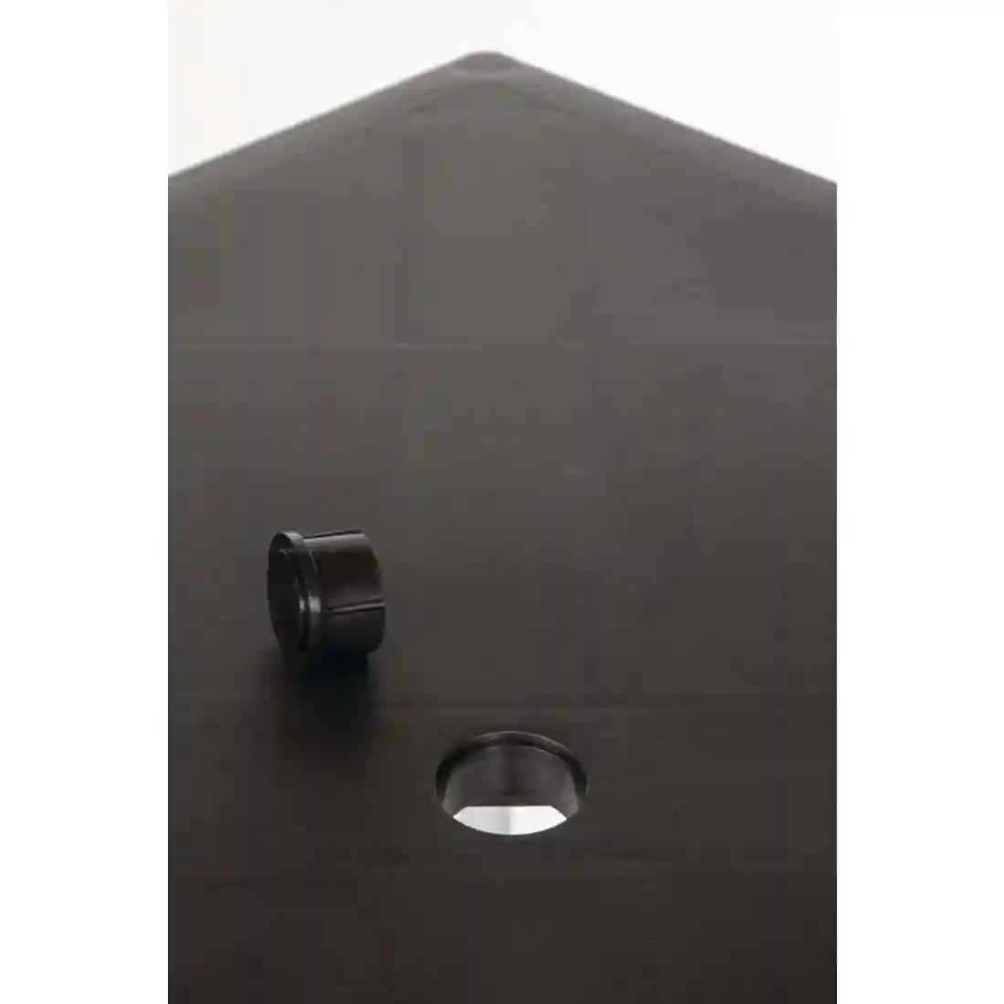 Black Square Table with Aluminium Legs 750mm - Image 9