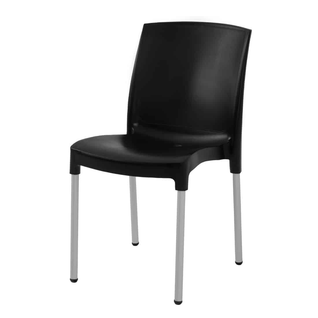 Stacking Bistro Side Chairs Black (Pack of 4) - Image 3