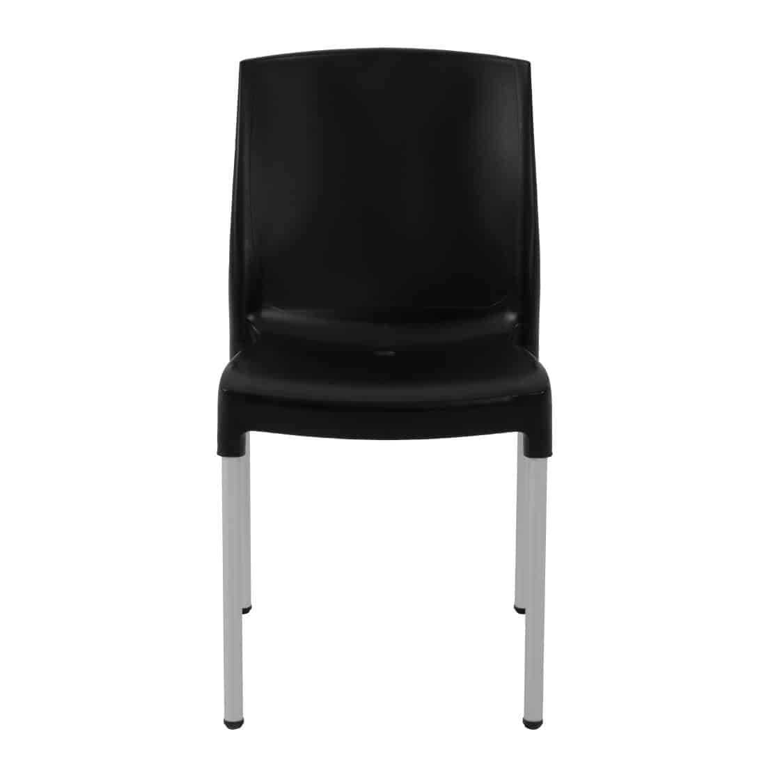 Stacking Bistro Side Chairs Black (Pack of 4) - Image 4