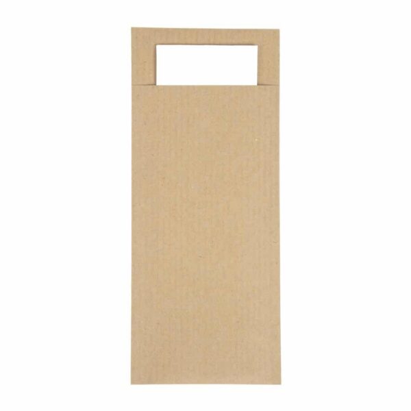 Europochette Brown Cutlery Pouch with White Napkin - Image 2