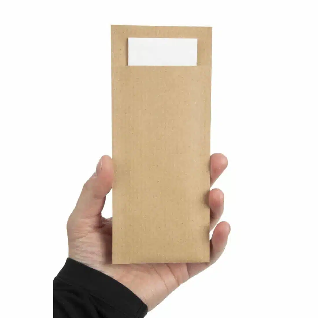 Europochette Brown Cutlery Pouch with White Napkin - Image 3
