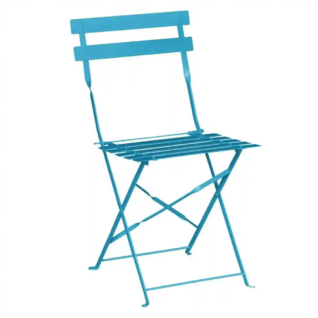 Bolero Perth Blue Pavement Style Steel Folding Chairs (Pack of 2) - Image 1